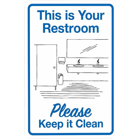 Keep Your Restroom Clean Warning Sign, Office Security Metal Sign - 8"x12" Custom Caution Decor for Business Home Outdoor Indoor Road Yard Garage Street Wall Safety