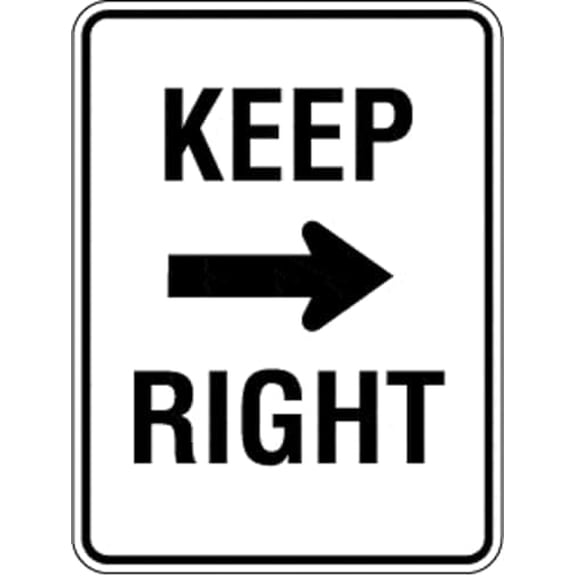 Keep Right - Horizontal Arrow Traffic Signs Metal Sign 8x12 Inch Notice Danger Warning Caution for Outdoor & Indoor
