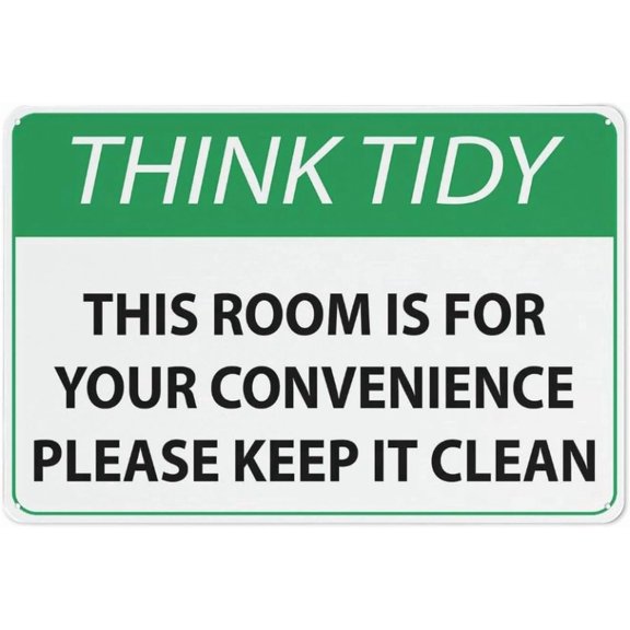Keep Room Clean Tidy Aluminum Sign 8"x12" Weatherproof