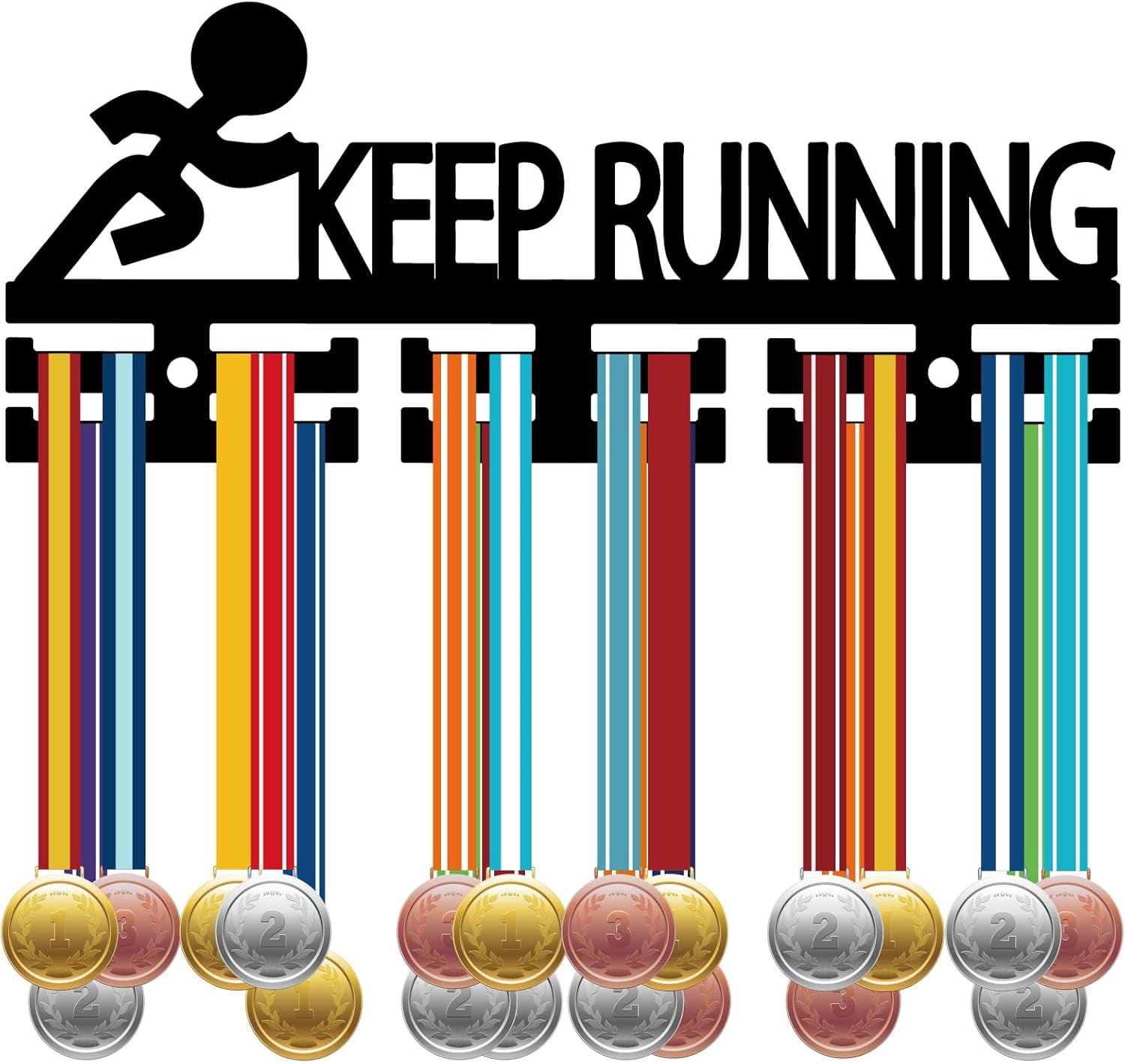 Runner Medal Rack Keep Running Medal Rack Display Acrylic Medal Wall Hangers Sport Medal ...