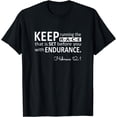 thumbnail image 1 of Keep Running The Race Hebrews Bible Verse Scripture T-Shirt, 1 of 3