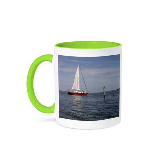 Sailing Motivational Mug 11oz Two-Tone Green