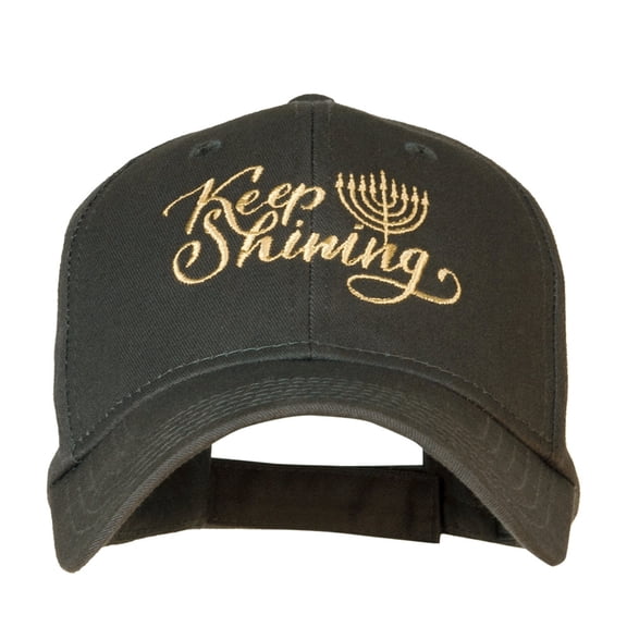 Keep Shining Embroidered Solid Cotton Twill Low Profile Cap - Charcoal OSFM
