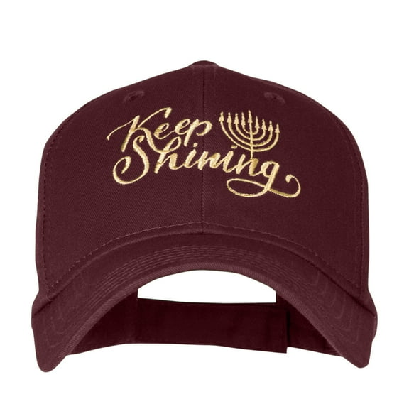 Keep Shining Embroidered Solid Cotton Twill Low Profile Cap - Maroon OSFM
