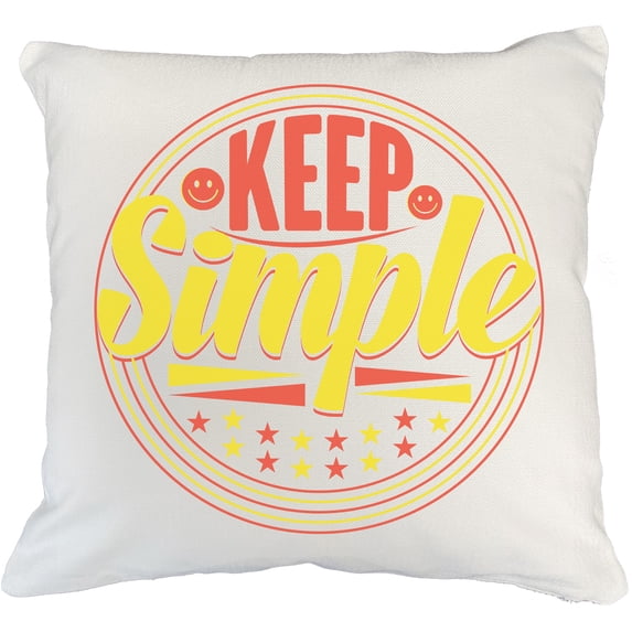 Keep Simple with Smiling Faces, Inspirational, White Pillow Case 18X18 IN