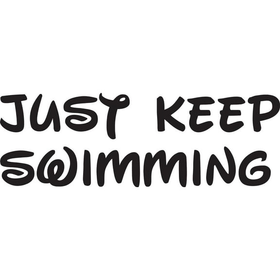 Keep Swimming Finding Nemo Cartoon Movie Quote Custom Wall Decal Vinyl Sticker 6 Inches X 14 Inches
