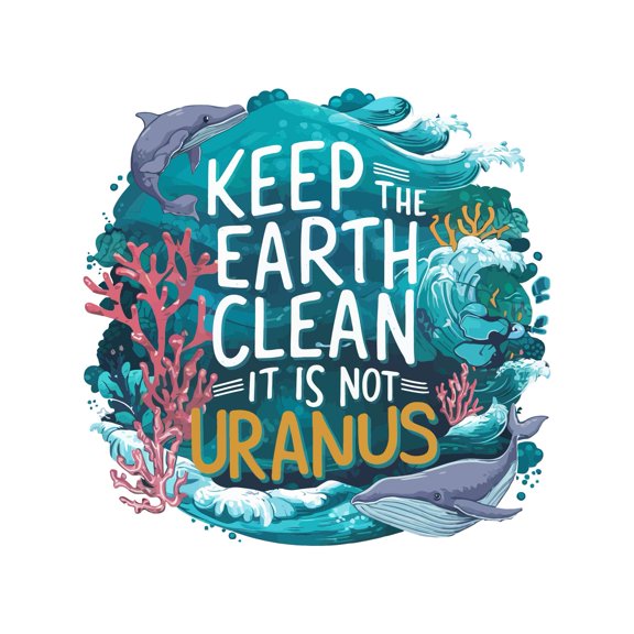 Keep The Earth Clean Its Not Uranus Hygienic Eco friendly Healthy Ethical Quote Wall Art Sticker Designs Vinyl Stickers For Home House Walls Rooms Windows Bedroom Decoration Size (12x12 inch)