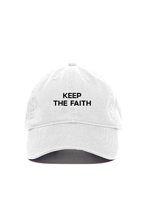 Keep The Faith Joe Biden Election Quote Baseball Cap Embroidered Cotton Adjustable Dad Hat White