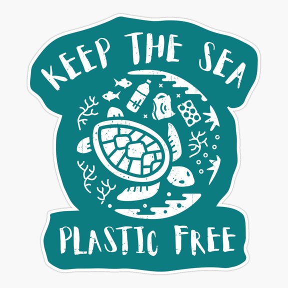 Keep The Sea Plastic Free Turtle Environmental Sticker