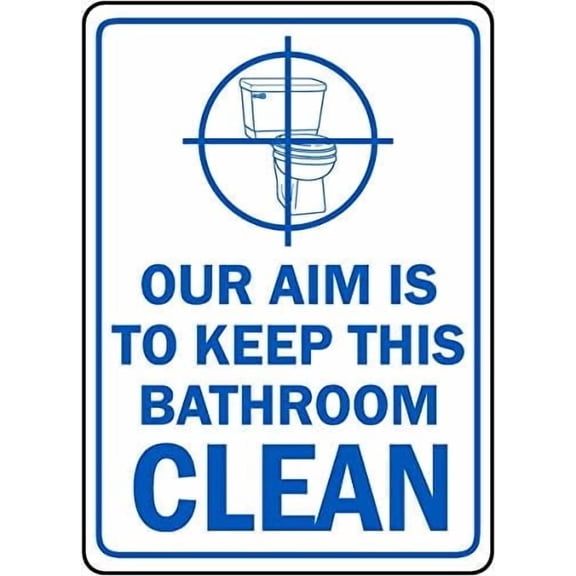 Keep This Bathroom Clean Sign (B) 8x12 Inch Metal Sign Safety, Warning, or Notice Wall Decor