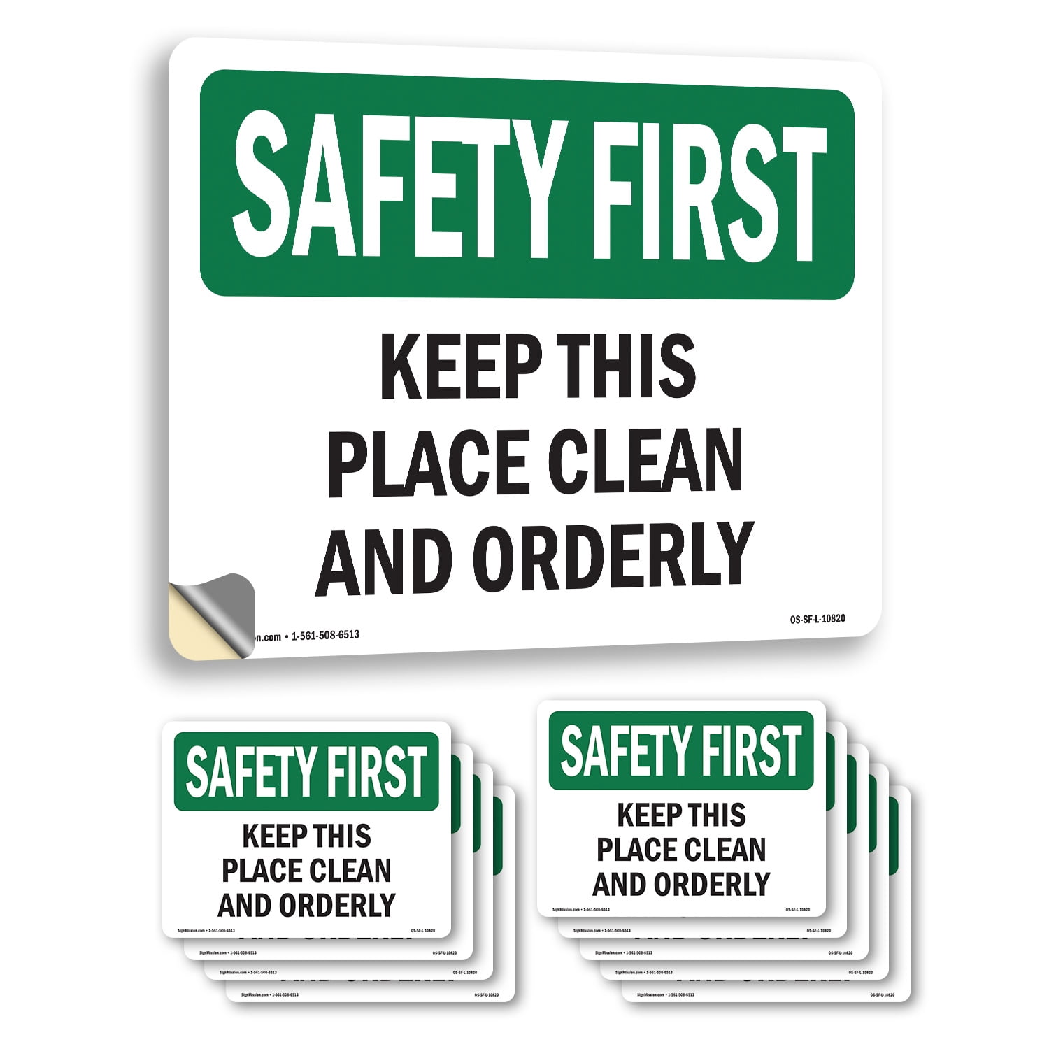 Keep This Place Clean And Orderly OSHA SAFETY FIRST Vinyl Decal Label ...