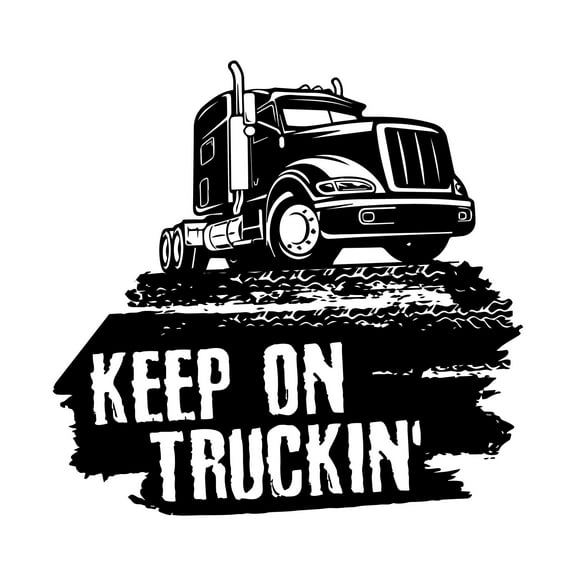 Keep On Truckin Truck Driver Funny Quote Vinyl Wall Design Wall Art Sticker Designs Vinyl Stickers For Home House Walls Rooms Windows Bedroom Decoration Size (12x12 inch)