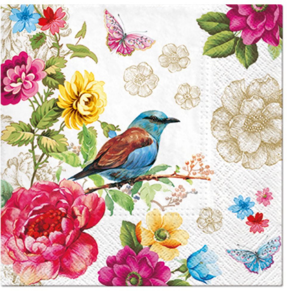 Keep Unique Bird Floral Decorative Paper Napkins, Decoupage Napkin