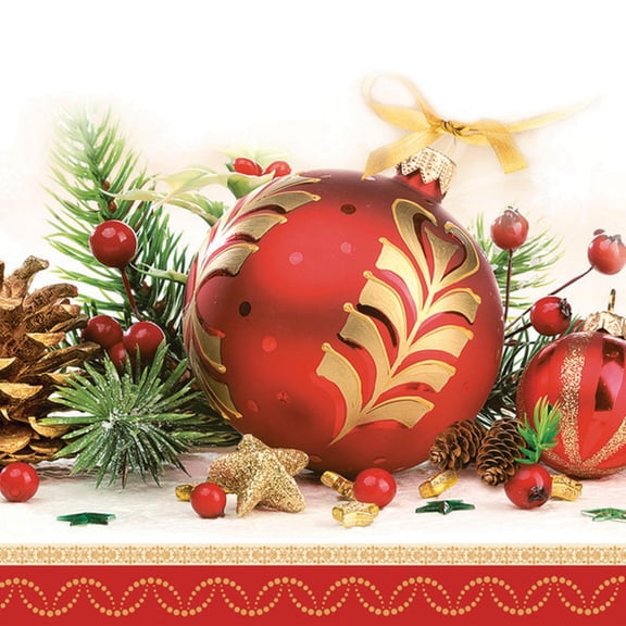 Keep Unique Christmas Decoupage Paper Napkins, Holiday Disposable Napkins, Assorted Color, 20/Pack