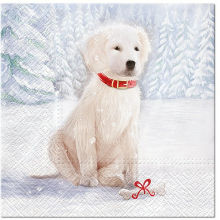 Keep Unique Christmas Paper Decoupage Napkins, Animals Holiday Napkin Dog,  Assorted Color20/Pack 