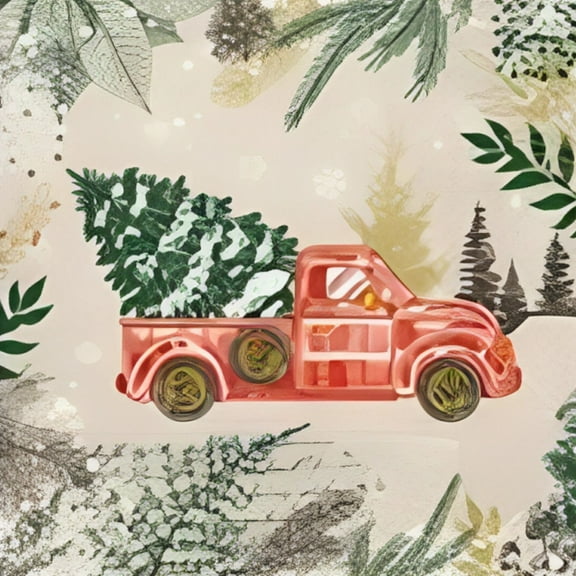 Keep Unique Christmas Truck Paper Luncheon Decoupage Napkins, Assorted Color, 20/Pack