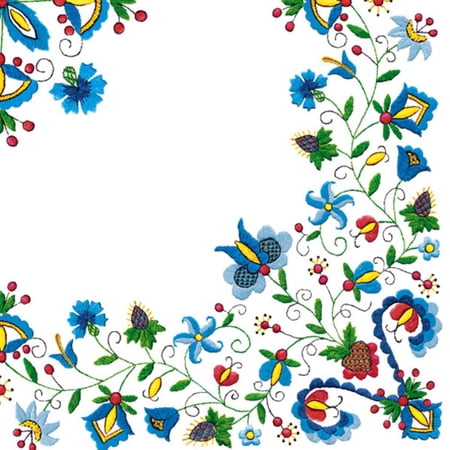 Keep Unique Decorated Decoupage Napkins Floral Folk, Disposable Napkins, Assorted Color, 20/Pack