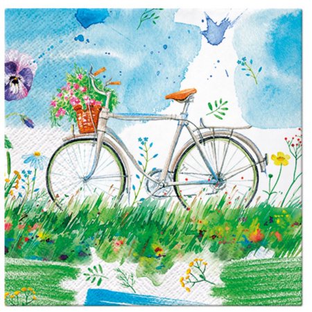 Keep Unique Decorative Floral Bicycle Paper Napkins, Assorted Color, 20/Pack