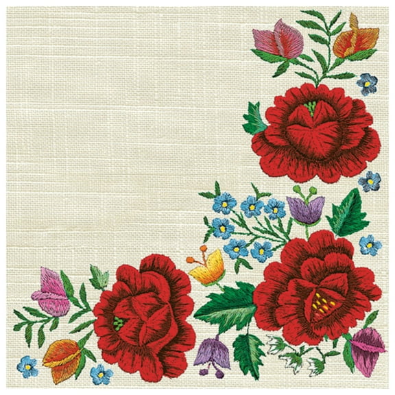 Keep Unique Decorative Floral Paper Napkins, Decoupage Napkins, Pack of 20, Red Rose Napkins