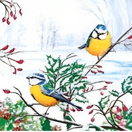 Keep Unique Decoupage Birds Paper Napkins, Christmas Paper Napkins, Assorted Color, 20/Pack