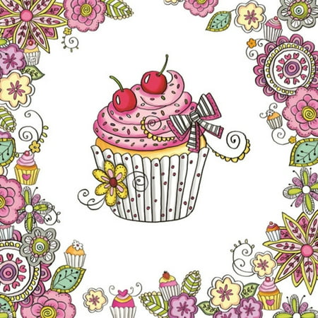 Keep Unique Decoupage Cupcake Paper Napkins, Disposable Party Napkin, Assorted Color, 20/Pack