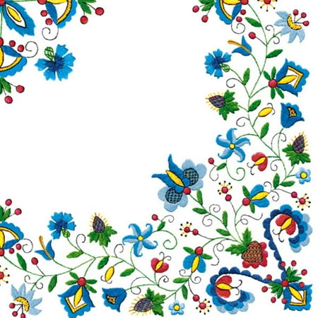 Keep Unique Decoupage Decorated Floral Napkins, Everyday Luncheon Napkin, White Color, 20/Pack