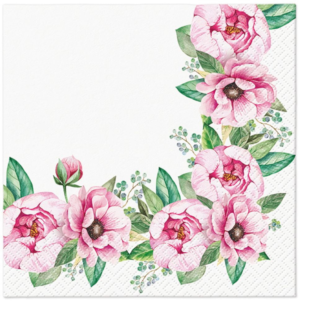 Keep Unique Decoupage Floral Paper Napkins, Luncheon Decorative Pink