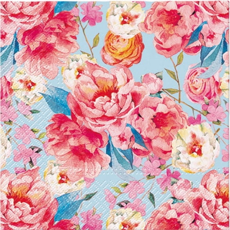Keep Unique Everyday Paper Napkins, Spring Flower Disposable Paper Napkins, Assorted Color, 20/Pack