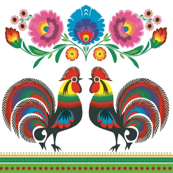 Keep Unique Farmhouse Rooster Luncheon Decorative Printed Napkins, Assorted Color , 20/Pack