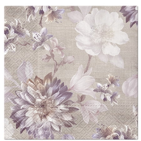 Keep Unique Floral Decorated Decoupage Paper Napkins, Luncheon Flower Napkins, Assorted Color, 20/Pack