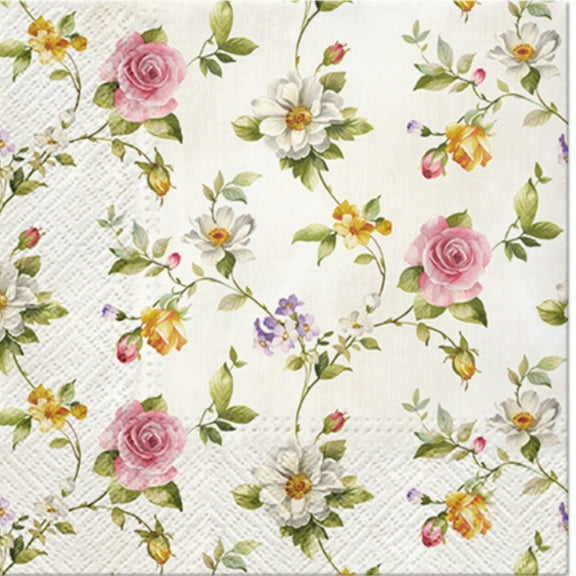 Keep Unique Floral Decoupage Luncheon Party Paper Napkins, Assorted Color, 20/Pack