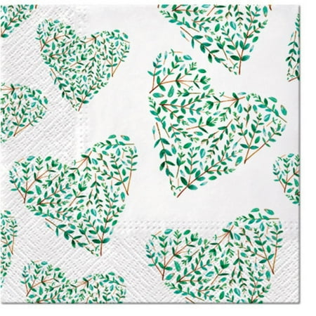 Keep Unique Floral Heart Paper Luncheon Decoupage Paper Napkins, Assorted Color, 20/Pack
