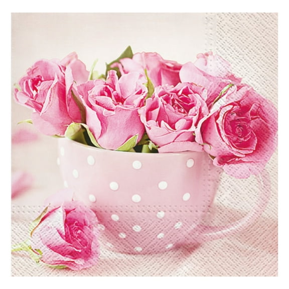 Keep Unique Everyday Floral Decorative Decoupage Paper Napkins, Pink Napkins, Pack/20