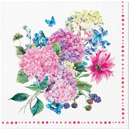 Keep Unique Floral Paper Napkins, Flower Decorative Napkins, White Napkins, 20/Pack