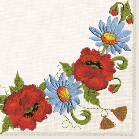 Keep Unique Floral Paper Napkins, Folk Decoupage Napkins, Assorted Color, 20 pieces