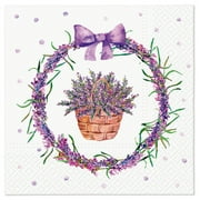 Keep Unique Floral Printed Luncheon Napkins, Lavender Paper Napkins, Assorted Color, 20/Pack