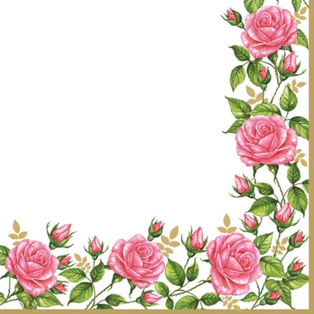Keep Unique Flower Decoupage Roses Birthday Party Napkins, Assorted Color, 20/Pack