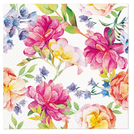 Keep Unique Flower Paper Napkins, Decorative Disposable Napkins, Assorted Color, 20/Pack