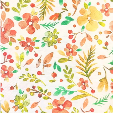 Keep Unique Flower Paper Napkins, Spring Luncheon Napkins, Assorted Color, 20/Pack