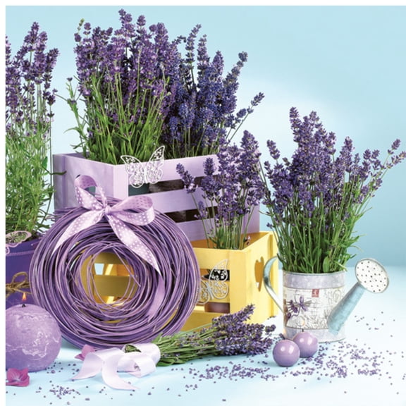 Keep Unique Lavender Paper Decoupage Napkins, Decorative Floral Printed Party Napkins, 20/Pack
