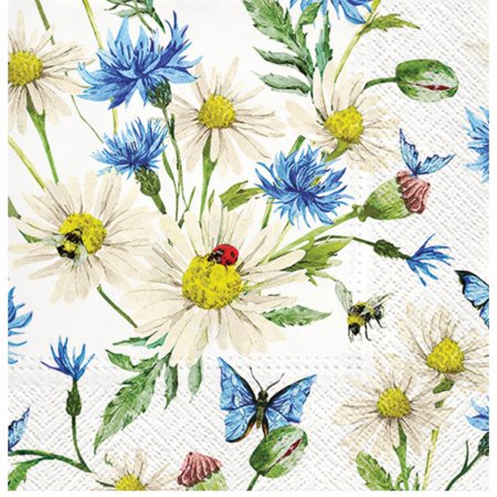 Keep Unique Luncheon Decoupage Napkins, Design Daisy Daisies, Assorted Color, 20/Pack