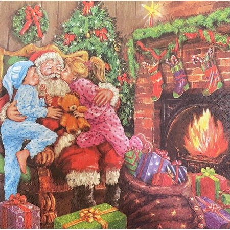Keep Unique Paper Luncheon Christmas Santa Decorative Holiday Napkins, Assorted Color, 20/Pack