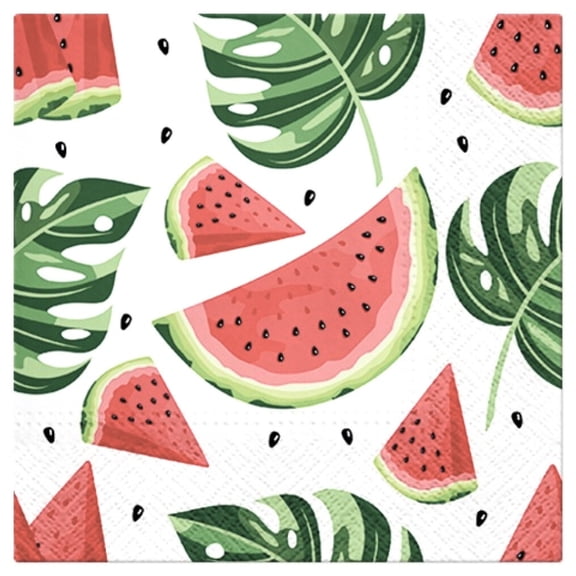 Keep Unique Paper Napkins Watermelon Fruit, Red/Green Luncheon Decoupage Napkins, 20/Pack