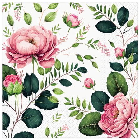 Keep Unique Roses Paper Napkins for Decoupage, Party Napkin, Assorted Color, 20/Pack