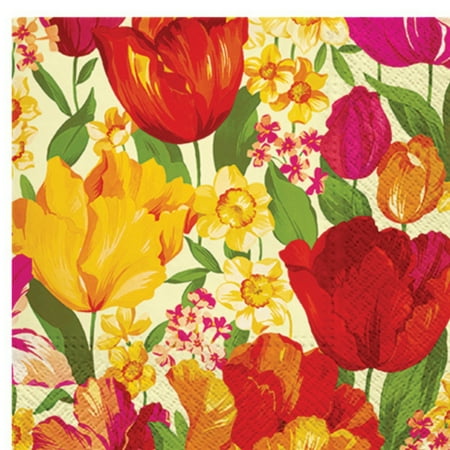 Keep Unique Spring Flower Napkins, Floral Decorative Cocktail Luncheon Napkins, Assorted Color, 20-Pack
