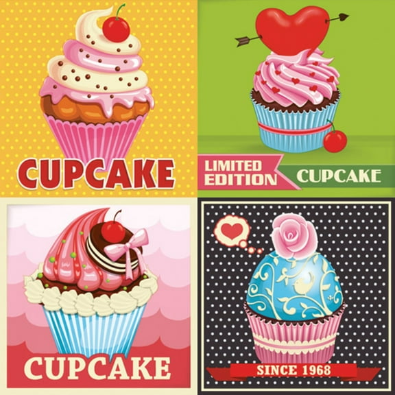 Keep Unique Paper Decoupage Napkins Cupcakes, Disposable Party Napkins, Pink and White Napkins, 20/Pack