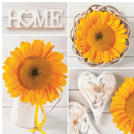 Keep Unique Sunflowers Decoupage Floral Paper Napkins, Assorted Color, 20/Pack