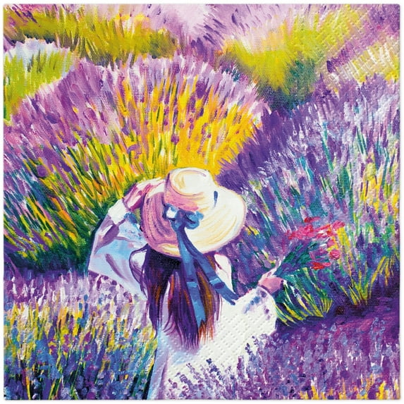 Keep Unique Everyday Floral Decorative Decoupage Paper Napkins, Lavender Purple Napkins, Pack/20