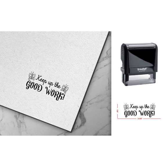 Keep Up the Good Work! Butterfly Teacher Stamp Classroom Reward, Self-Inking or Wooden Stamp Gift