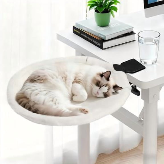 Keep Your Cat Close – Desk-Mounted Hammock Bed for Cats up to 50 lbs, with Washable Cover